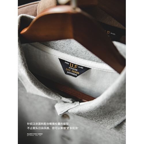 馬登工裝 美式復古基礎款長袖polo衫純色寬松百搭打底翻領T恤男秋 馬登工裝 美式復古基礎款長袖polo衫純色寬松百搭打底翻領T恤男秋