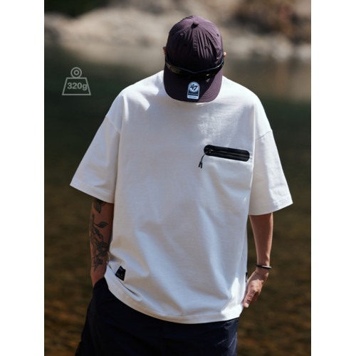 Quentin Marx日系男士320g重磅短袖T恤寬松潮牌純棉體恤大碼夏季