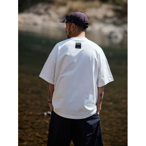 Quentin Marx日系男士320g重磅短袖T恤寬松潮牌純棉體恤大碼夏季