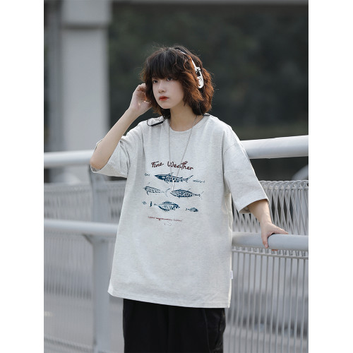 阿於呆 日系復古夏季270g重磅創意印花T恤寬松男女百搭休閒短袖 阿於呆 日系復古夏季270g重磅創意印花T恤寬松男女百搭休閒短袖