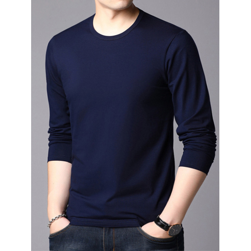 保羅2025秋冬季薄款男士正肩純棉黑色長袖中青年百搭休閒打底T恤