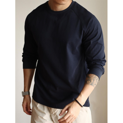 YUXIAN美式重磅300克純棉雙紗長袖插肩袖T恤純色圓領男士春夏四季 YUXIAN美式重磅300克純棉雙紗長袖插肩袖T恤純色圓領男士春夏四季