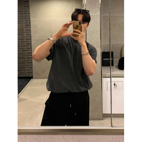 MRCYC老錢風高級短袖T恤男夏季寬松純棉短T韓系潮流圓領半袖上衣