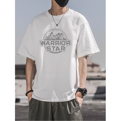 美式復古重磅100%純棉短袖t恤男夏季港風帥氣寬松ins潮牌潮流半袖