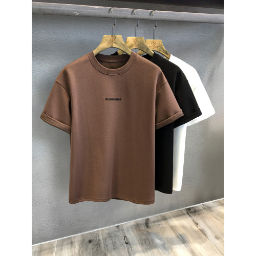 秋季極簡內搭326g重磅厚切打底衫男士短袖T恤男美式復古半袖體恤