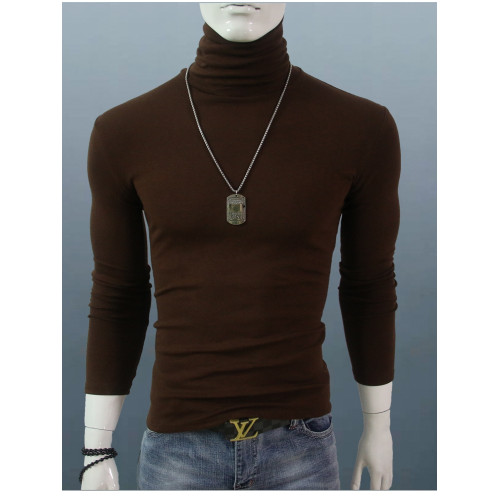 純棉彈力男士高領打底衫修身保暖內衣長袖t恤休閒緊身堆領秋冬季