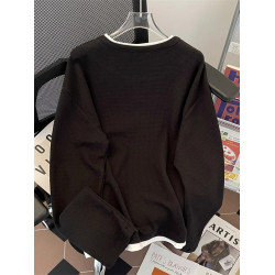 春秋季華夫格假兩件長袖T恤男cleanfit潮牌簡約復古休閒寬松上衣