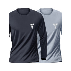 四季大碼冰絲網眼男士速乾純色長袖圓領運動跑步服T恤健身訓練服