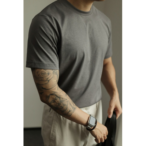 YUXIAN餘閒60支液氨短袖基礎春夏薄款輕熟商務T恤出純色柔順男士 YUXIAN餘閒60支液氨短袖基礎春夏薄款輕熟商務T恤出純色柔順男士