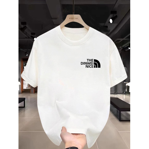 夏季新款100%純棉短袖T恤男士運動休閒涼感圓領寬松情侶百搭半袖