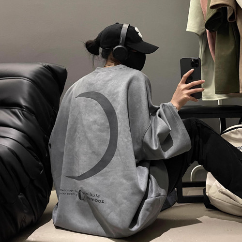 男士t恤短袖夏季重磅320克美式復古情侶款潮牌原創麂皮絨復古上衣