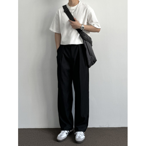 ONUN 四季基礎通勤小領口圓領純棉短袖寬松休閒百搭280g打底T恤潮