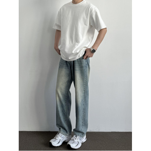 ONUN 四季基礎通勤小領口圓領純棉短袖寬松休閒百搭280g打底T恤潮