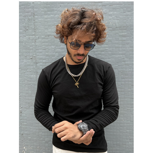 SlowGang美式圓領打底衫男嘻哈健身黑人重磅秋季修身翻領t恤潮ins SlowGang美式圓領打底衫男嘻哈健身黑人重磅秋季修身翻領t恤潮ins