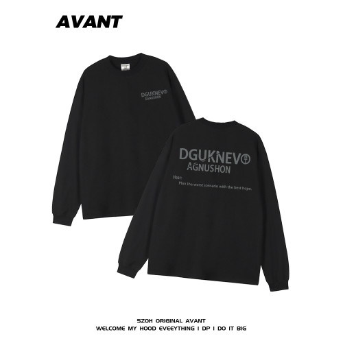 美式復古重磅純棉男秋冬長袖t恤潮牌設計青年潮流寬松圓領打底衫