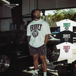 燃形BBU健身涼感短袖美式T恤寬松擼鐵運動純棉夏季克裡斯男女潮牌