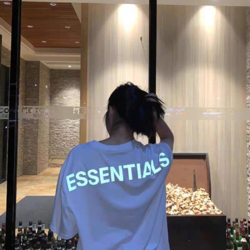 ESSENTIALS復線FOG反光字母短袖T恤潮牌高街風寬松情侶裝半袖男