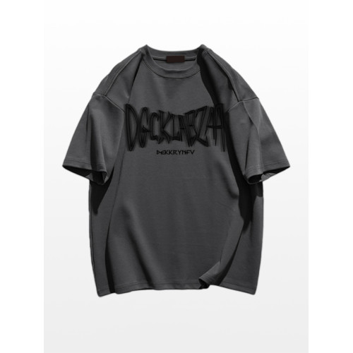 酒紅色重磅220g純棉短袖t恤男夏季2025新款美式休閒高街體恤寬松