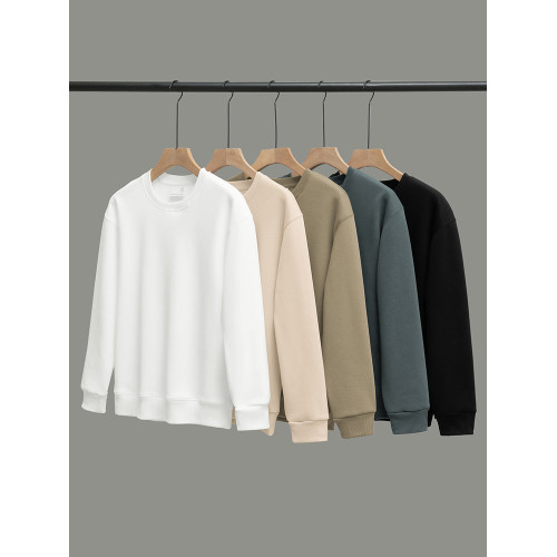 320g重磅衛衣男春秋冬保暖加絨加厚純色白色圓領無帽套頭長袖t恤 320g重磅衛衣男春秋冬保暖加絨加厚純色白色圓領無帽套頭長袖t恤