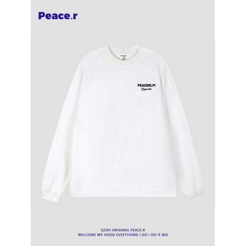 美式高街重磅270g純棉打底衫長袖男秋季潮牌字母印花休閒T恤上衣