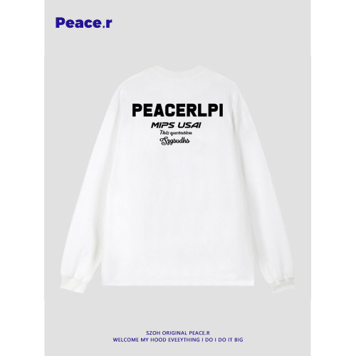 美式高街重磅270g純棉打底衫長袖男秋季潮牌字母印花休閒T恤上衣