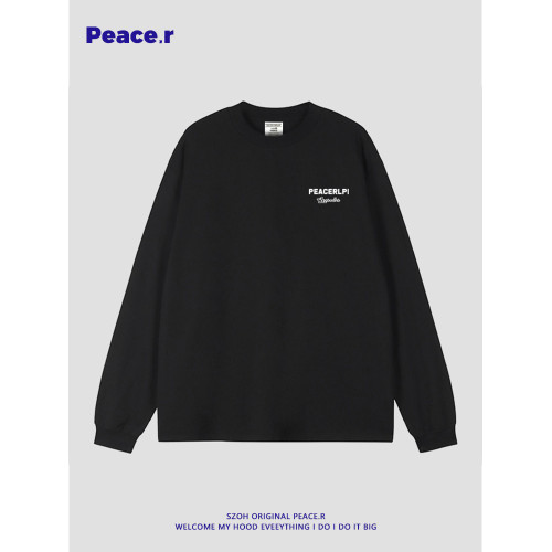 美式高街重磅270g純棉打底衫長袖男秋季潮牌字母印花休閒T恤上衣