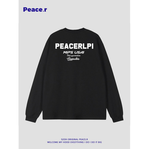 美式高街重磅270g純棉打底衫長袖男秋季潮牌字母印花休閒T恤上衣