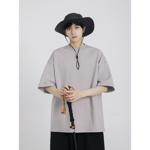 十九秋/260G重磅寬松純色基礎款短袖T恤oversize濶版打底衫男女潮 十九秋/260G重磅寬松純色基礎款短袖T恤oversize濶版打底衫男女潮