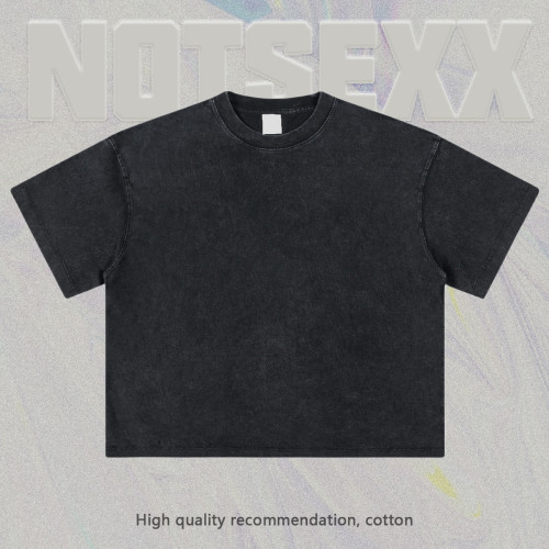 NOTSEXX「光版短袖」水洗做舊直噴260g短袖t恤男boxy短寬美式