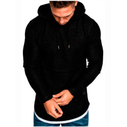 時尚街頭薄款運動長袖連帽t恤 thin hooded sports long T-shirt