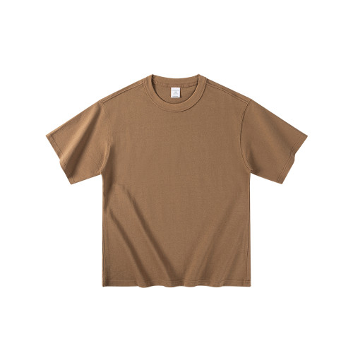 純色400g重磅純棉短袖t恤夏季男生美式寬松白t打底衫新款男女上衣