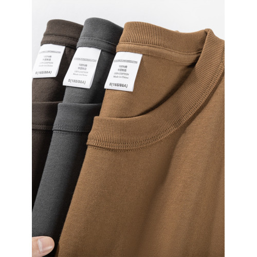 純色400g重磅純棉短袖t恤夏季男生美式寬松白t打底衫新款男女上衣