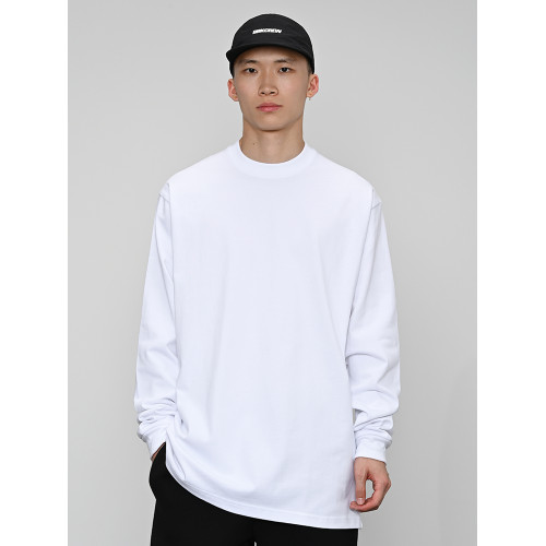 380g重磅 小領口 純色長袖bboy寬松打底 淨色t恤  街舞 嘻哈 說唱