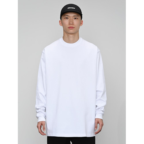 380g重磅 小領口 純色長袖bboy寬松打底 淨色t恤  街舞 嘻哈 說唱