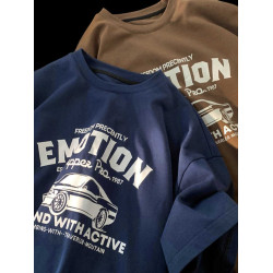 100%純棉短袖t恤男夏季ins高街潮牌重磅半袖2025新款潮流復古衣服