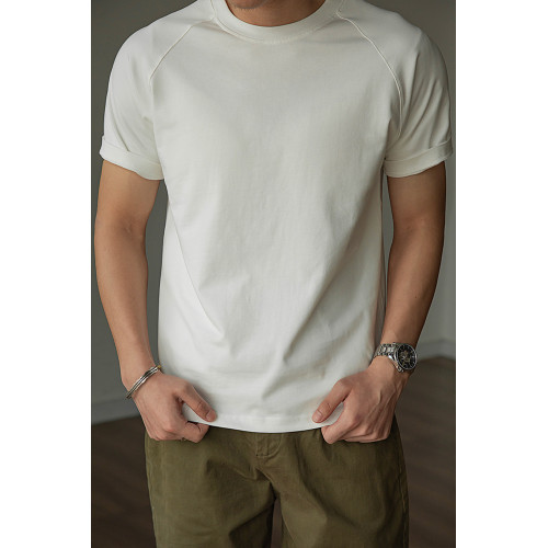 唔刃 美式復古300g重磅圓領純棉T恤短袖寬松打底衫硬漢哢嘰男潮牌