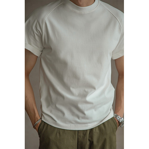 唔刃 美式復古300g重磅圓領純棉T恤短袖寬松打底衫硬漢哢嘰男潮牌