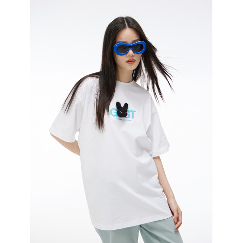 GOST 24SS“兔子胸針”短袖多巴胺配色T恤男女同款簡約百搭新款夏