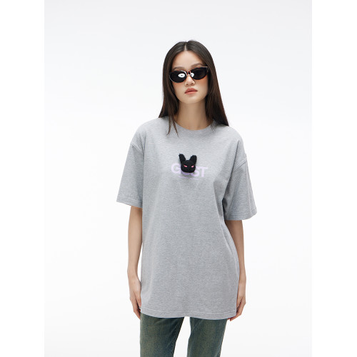 GOST 24SS“兔子胸針”短袖多巴胺配色T恤男女同款簡約百搭新款夏