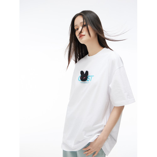 GOST 24SS“兔子胸針”短袖多巴胺配色T恤男女同款簡約百搭新款夏