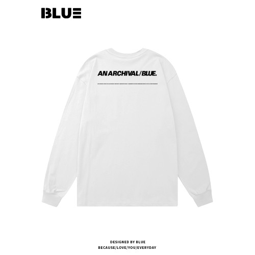 歐美休閒純棉長袖t恤男260g秋冬重磅圓領寬鬆上衣情侶裝簡約百搭