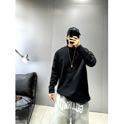 美式潮牌oversize寬松純色長袖T恤男青年百搭擴版體恤純棉白色t恤