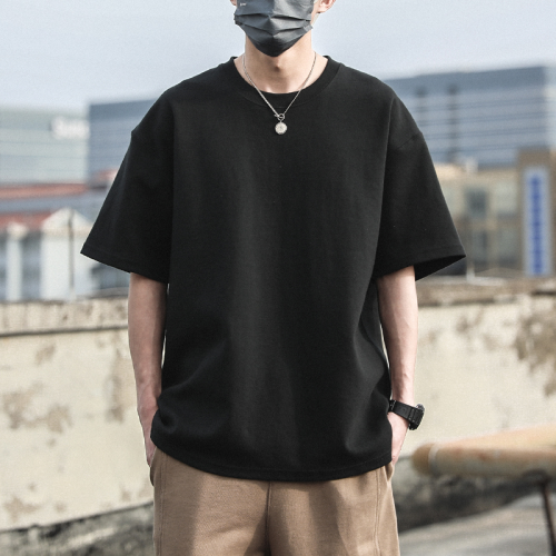 300g重磅純棉美式短袖T恤男女情侶寬鬆休閒大碼潮牌oversize半袖