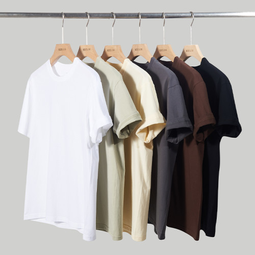 純白色500g重磅短袖男純棉t恤寬鬆加厚重磅男士純色全棉款t桖上衣