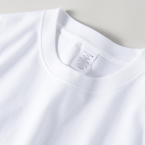 純白色500g重磅短袖男純棉t恤寬鬆加厚重磅男士純色全棉款t桖上衣