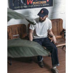 惡犬bronson老式台車織造300g重磅圓筒短袖T恤純色美式復古打底衫