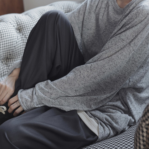 衣疫 麻灰色輕薄“紙片人兒”毛邊打底衫長袖T恤