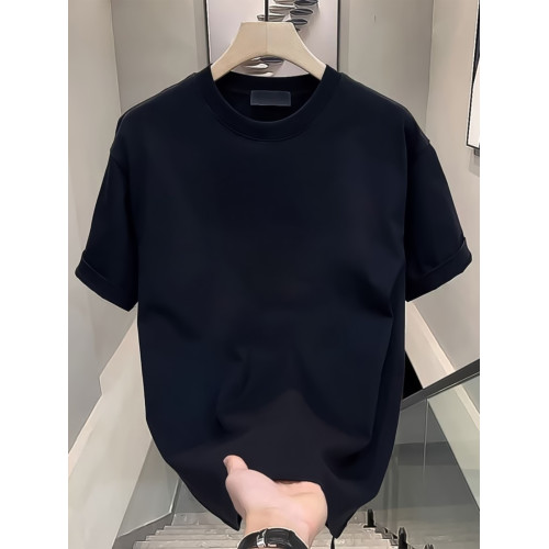 重磅夏季衣服純棉高級T恤短袖男純色2025新爆款寬松休閒潮流百搭