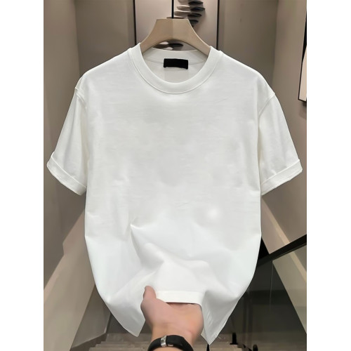 重磅夏季衣服純棉高級T恤短袖男純色2025新爆款寬松休閒潮流百搭