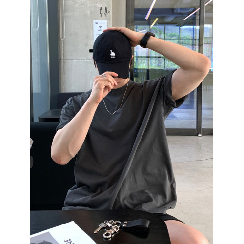 SSUMENAM「重磅 洗水 做舊」純棉300g短袖t恤男夏季韓系寬松半袖